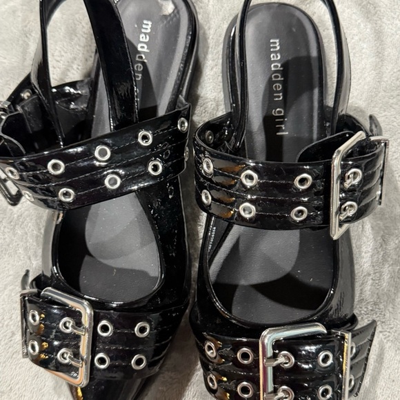 Madden Girl Shoes - Madden Girl Black Patent Buckle Mary Jane Mules